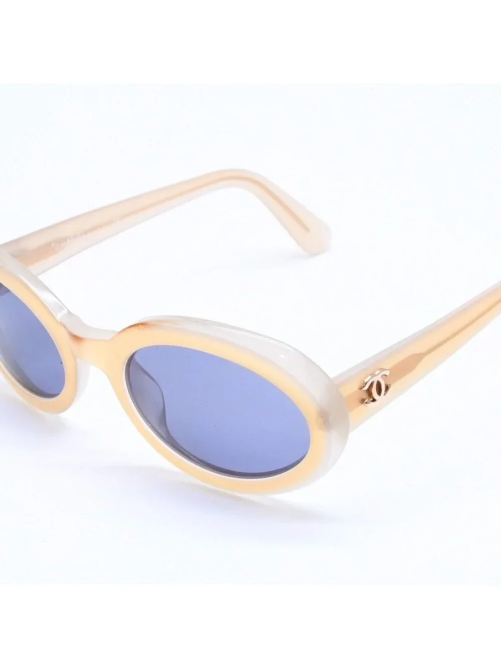 Chanel Sunglasses Eyewear CC Logo Beige Gold Acetate